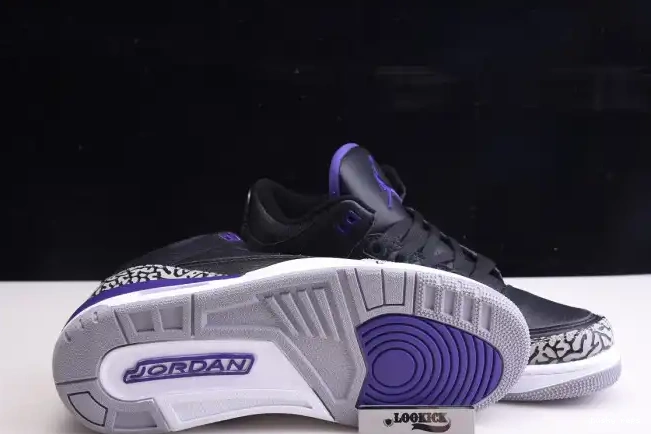 Rep Husky Jordan Court Retro Purple 3 Air Black CT8532-050 0412